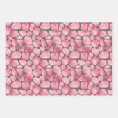 ピンクアンドグレーキリンプリント ラッピングペーパーシート (正面3)