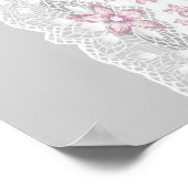 ピンクアンドグレーツインベビーガールプリンセス ポスター (角)