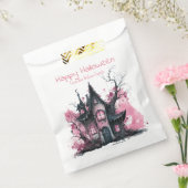 ピンクアンドグレー幽霊のよく出るハウスハッピーハローウィン フェイバーバッグ (封をした状態)