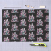 ピンクアンドグレー幽霊のよく出るハウスパターンハロウィーン 薄葉紙 (クラフト)