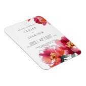 ピンクアンドコーラルプニーモダン結婚式招待状 マグネット (右側)