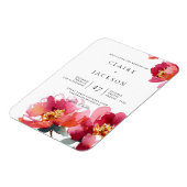 ピンクアンドコーラルプニーモダン結婚式招待状 マグネット (左側)