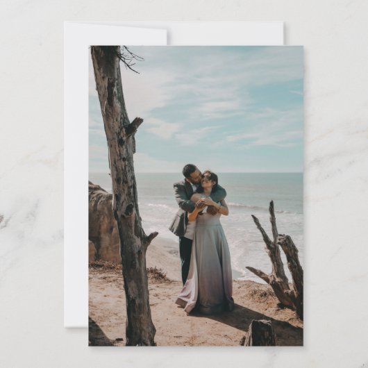 ピンクアンドコーラルプニーモダン結婚式招待状 招待状 (裏面)