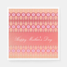 ピンクアンドコーラルマザーズデイ紙ナプキンス