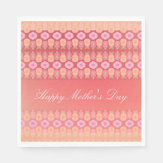 ピンクアンドコーラルマザーズデイ紙ナプキンス スタンダードランチョンナプキン (正面)