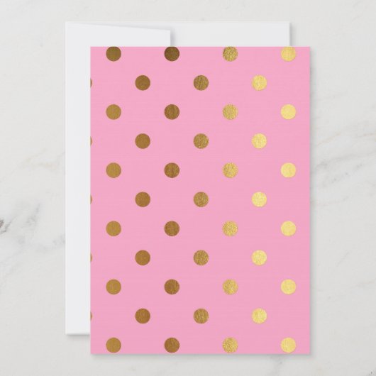ピンクアンドゴールドフォイル水玉模様ヘンズパーティー 招待状 (裏面)