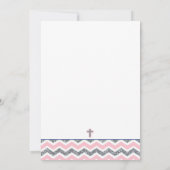 ピンクアンドシルバーグリッターガールバプテスマ《キリスト教》洗礼式や命名式 招待状 (裏面)