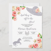 ピンクアンドシルバーケンタッキーダービーブライダルシャワー 招待状 (正面)