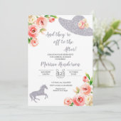 ピンクアンドシルバーケンタッキーダービーブライダルシャワー 招待状 (スタンド正面)