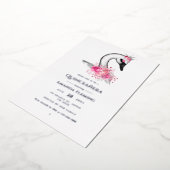 ピンクアンドシルバースワンキンセアニラフォイル招待状 箔招待状 (回転した状態)