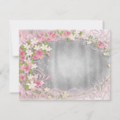 ピンクアンドシルバーフォイルフローラクインセアニラ 招待状 (裏面)