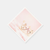 ピンクアンドシルバープリンセスクラウン スタンダードカクテルナプキン (角)