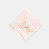 ピンクアンドシルバープリンセスクラウンSweet sixteen スタンダードカクテルナプキン (角)