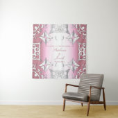 ピンクアンドシルバーヴィンテージアンティークエレガントな結婚式 タペストリー (インサイチュ)