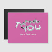 ピンクアンドシルバー磁気カードありがとう (正面/裏面)