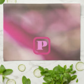 ピンクアンドタウペ迷彩柄抽象芸術シックモノグラムの キッチンタオル (折り畳み)