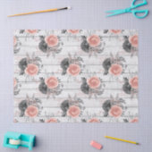 ピンクアンドチャーコールバラウッ素朴ドデコパージュ 薄葉紙 (クラフト)