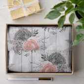 ピンクアンドチャーコールバラウッ素朴ドデコパージュ 薄葉紙 (ギフト)