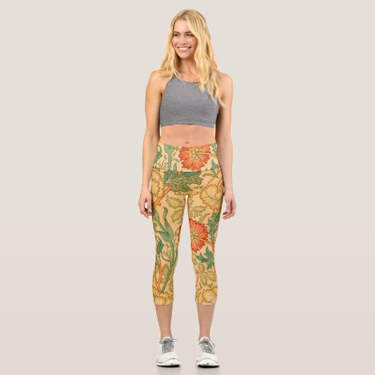 ピンクアンドバラバイウィリアムモリスカプリレギンス カプリレギンス (正面)