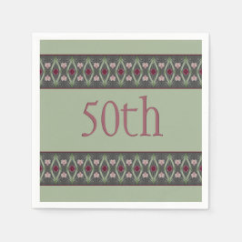 ピンクアンドバーガンディフローラ スタンダードカクテルナプキン