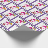 ピンクアンドパープルガールベビーシャーク包装紙 ラッピングペーパー (角)