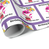 ピンクアンドパープルガールベビーシャーク包装紙 ラッピングペーパー (ロールコーナー)