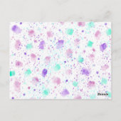 ピンクアンドパープルガール誕生日 ポストカード (裏面)