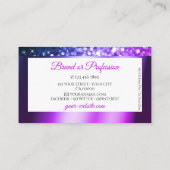 ピンクアンドパープルグリッターホワイトジュエリープロフェッショナル 名刺 (裏面)