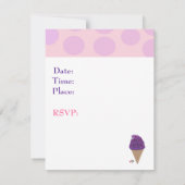 ピンクアンドパープルスイートトリート誕生日招待状 招待状 (裏面)