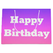 ピンクアンドパープルハッピーバースデー抱き枕 ラージペーパーバッグ (正面)
