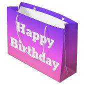 ピンクアンドパープルハッピーバースデー抱き枕 ラージペーパーバッグ (裏面アングル)