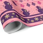 ピンクアンドパープルフェスティバルホリデー応援 ラッピングペーパー (ロールコーナー)