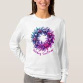 ピンクアンドパープルフェスティバル長袖 Tシャツ (正面)