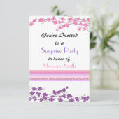 ピンクアンドパープルブロッサムパーティの招待状 招待状 (スタンド正面)