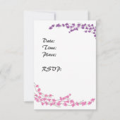 ピンクアンドパープルブロッサムパーティの招待状 招待状 (裏面)