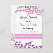 ピンクアンドパープルブロッサムパーティの招待状 招待状 (正面/裏面)