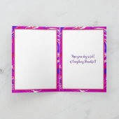 ピンクアンドパープルマーブルアートハッピーバースデーフレンド カード (内部)
