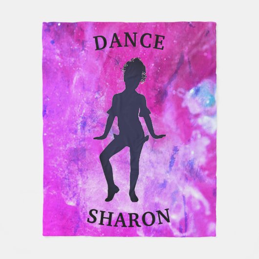 ピンクアンドパープル銀河系ダンスフリースブランケット フリースブランケット (正面)