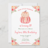 ピンクアンドピーチカボンプキンス誕生日パーティー 招待状 (正面)