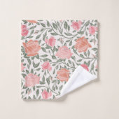 ピンクアンドピーチバラガーデンプリントバスタオル バスタオルセット (ウォッシュタオル)