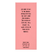 ピンクアンドピーチパステルらせん状抽象芸術アートカスタム ラックカード (裏面)