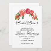 ピンクアンドピーチフローラウェディングシャワー 招待状 (正面/裏面)