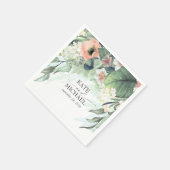 ピンクアンドピーチフローラドリーミー庭園の結婚式 スタンダードカクテルナプキン (角)