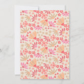ピンクアンドピーチフローラベビーシャワー招待状 招待状 (裏面)