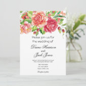 ピンクアンドピーチフローラ結婚式招待状 招待状 (スタンド正面)