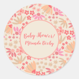 ピンクアンドピーチフローラ ラウンドシール