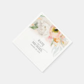 ピンクアンドピーチ結婚フローラ スタンダードカクテルナプキン (角)