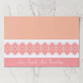 ピンクアンドピーチ装飾紙ランチョンマット ペーパーパッド (正面)