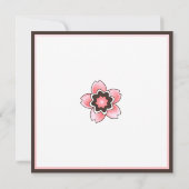 ピンクアンドブラウンさくらんぼブロッサムシャワー招待状 招待状 (裏面)