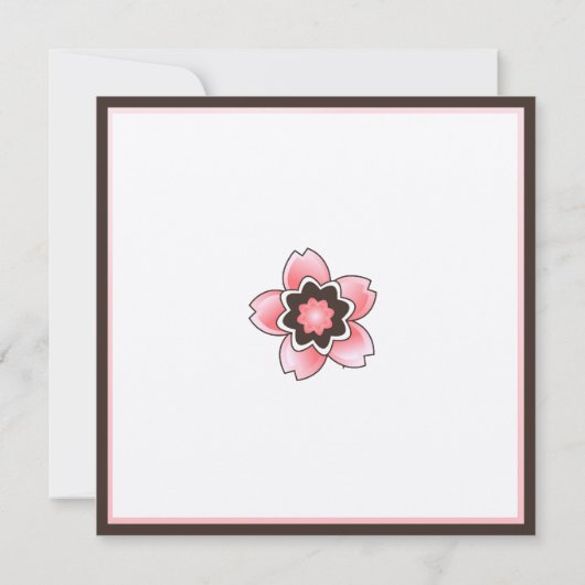 ピンクアンドブラウンさくらんぼブロッサム結婚式招待状 招待状 (裏面)